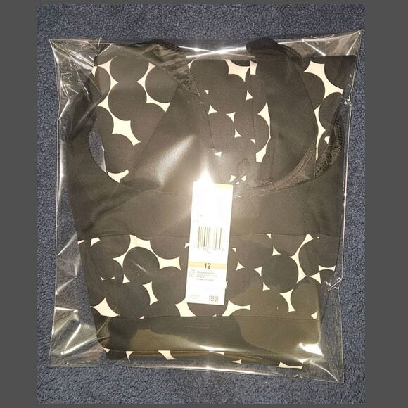 JONES WEAR COLLECTION Special Occasion Black & white dot Midi dress Size 12 - Picture 16 of 16